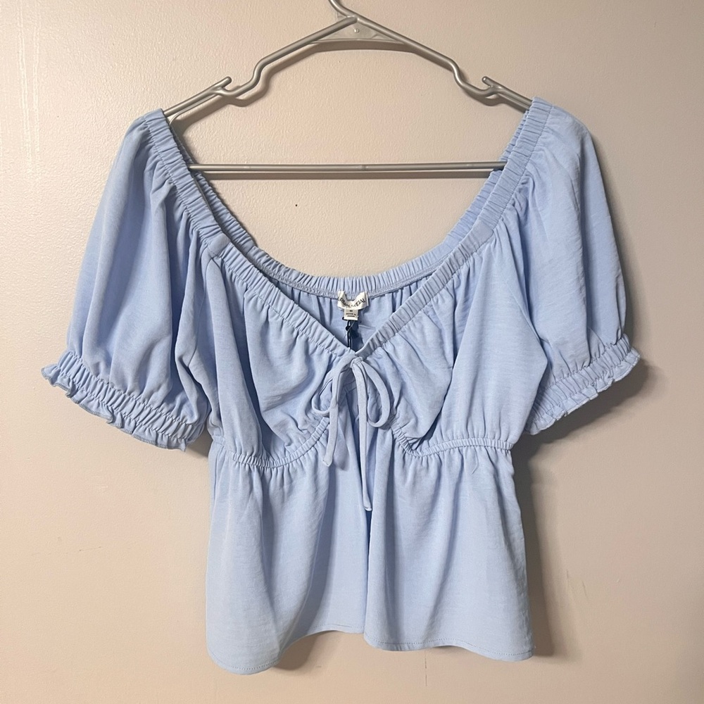Chic Light Blue Women's Blouse